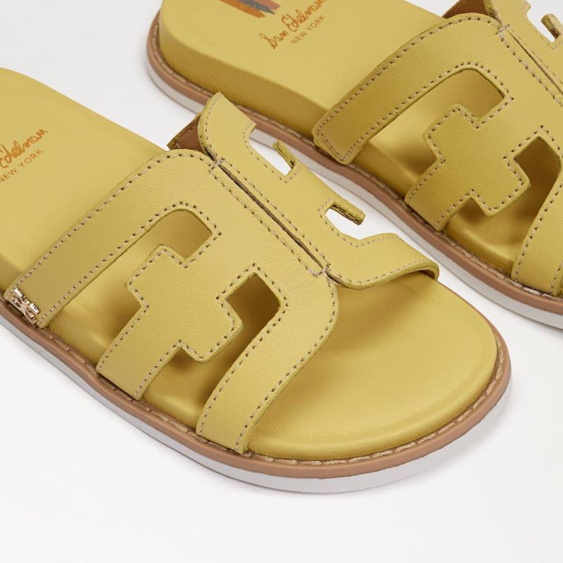 Sam Edelman Valeri Kids Slide Sandal-Butter Yellow Leather