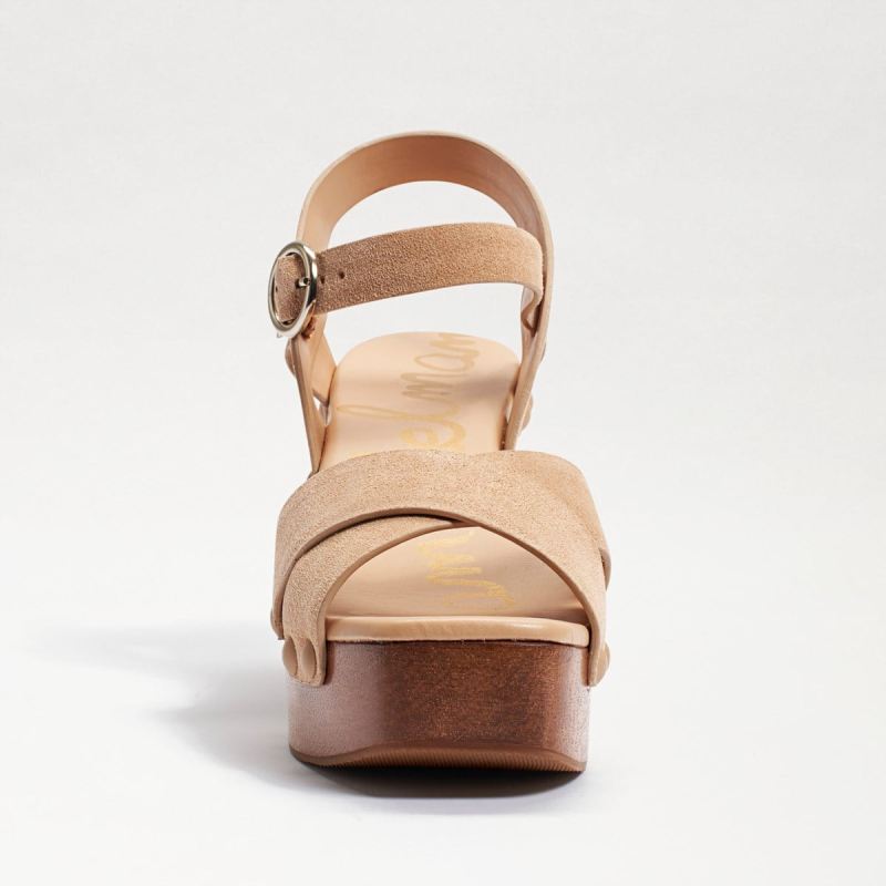 Sam Edelman Josefine Platform Heeled Sandal-Camel Suede