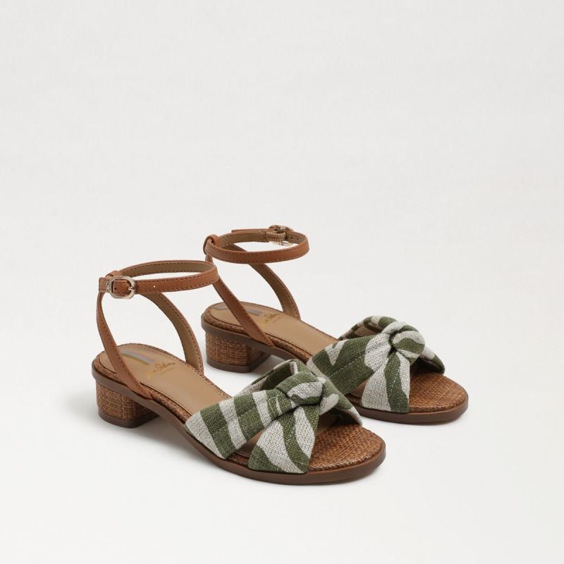 Sam Edelman Ingrid Kids Block Heel Sandal-Fern/Natural Zebra Lin