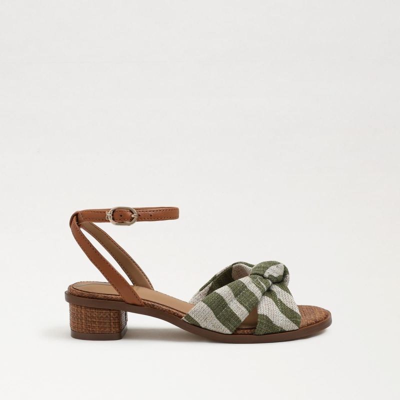 Sam Edelman Ingrid Kids Block Heel Sandal-Fern/Natural Zebra Lin