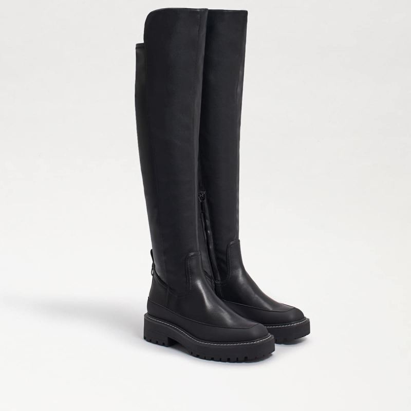 Sam Edelman Lerue Tall Boot-Black Leather - Click Image to Close
