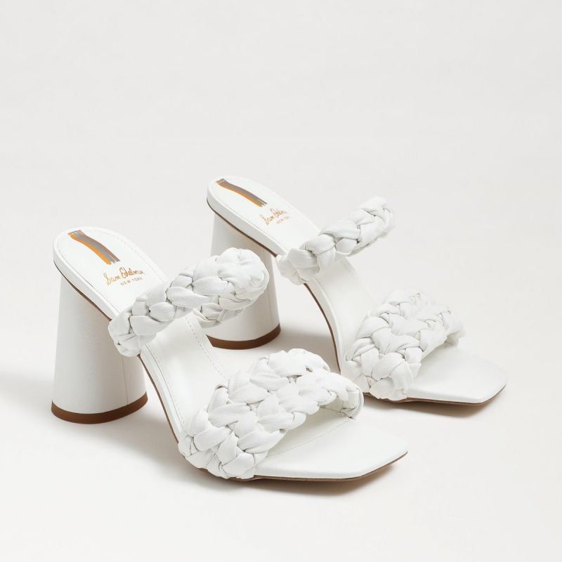 Sam Edelman Kendra Block Heel Mule-Bright White Leather