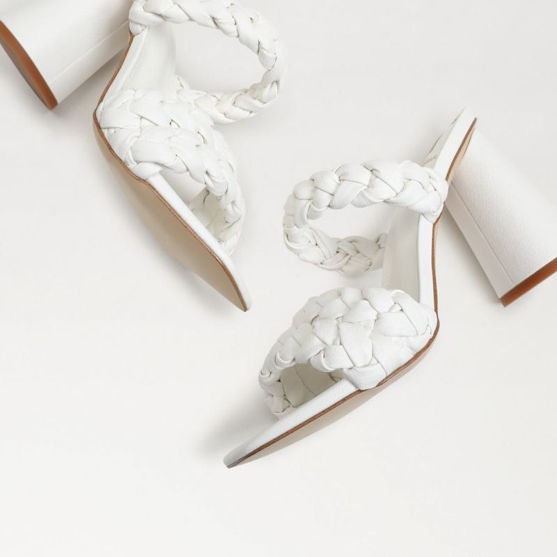 Sam Edelman Kendra Block Heel Mule-Bright White Leather