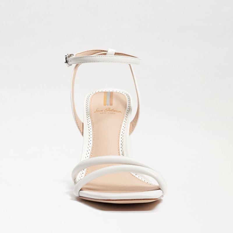 Sam Edelman Kia Block Heel Sandal-Bright White Leather