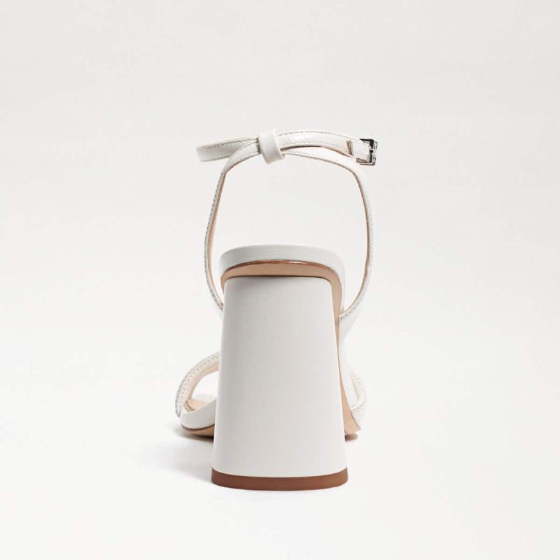 Sam Edelman Kia Block Heel Sandal-Bright White Leather