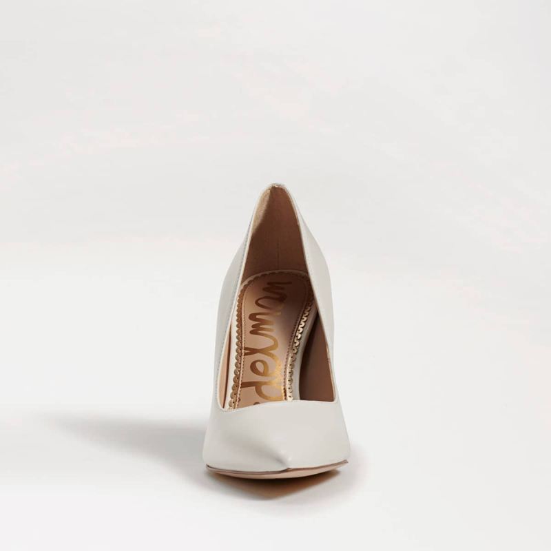 Sam Edelman Hazel Pointed Toe Heel-Bright White Leather