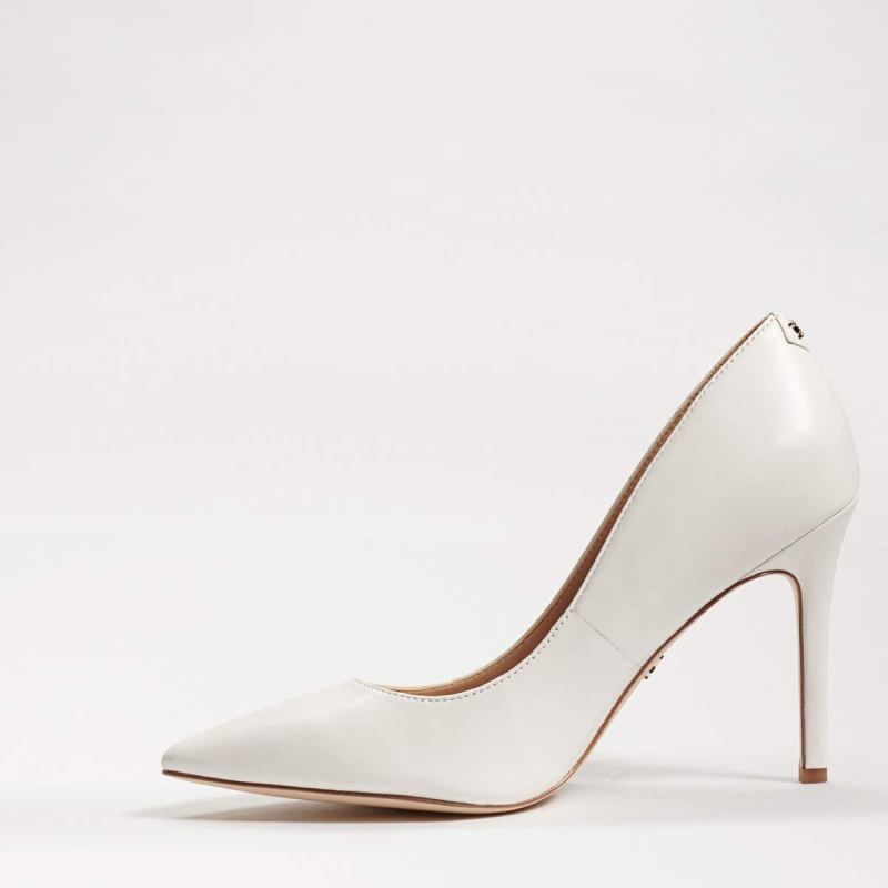 Sam Edelman Hazel Pointed Toe Heel-Bright White Leather