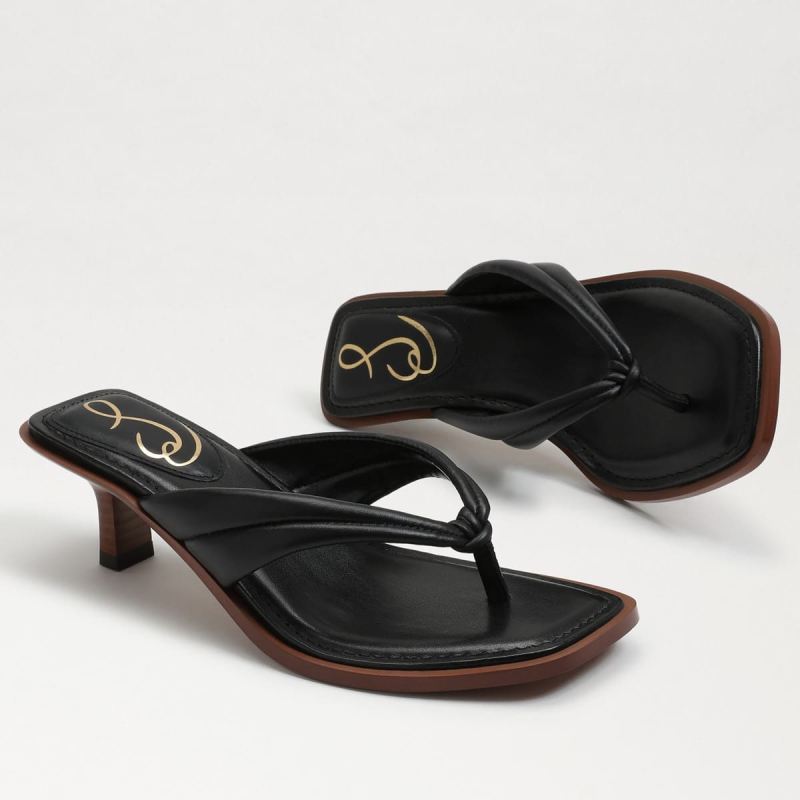 Sam Edelman Daphney Thong Sandal-Black Leather