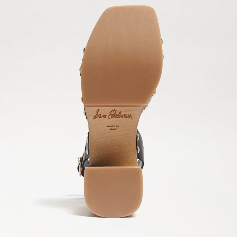 Sam Edelman Angela Platform Heeled Sandal-Black Leather