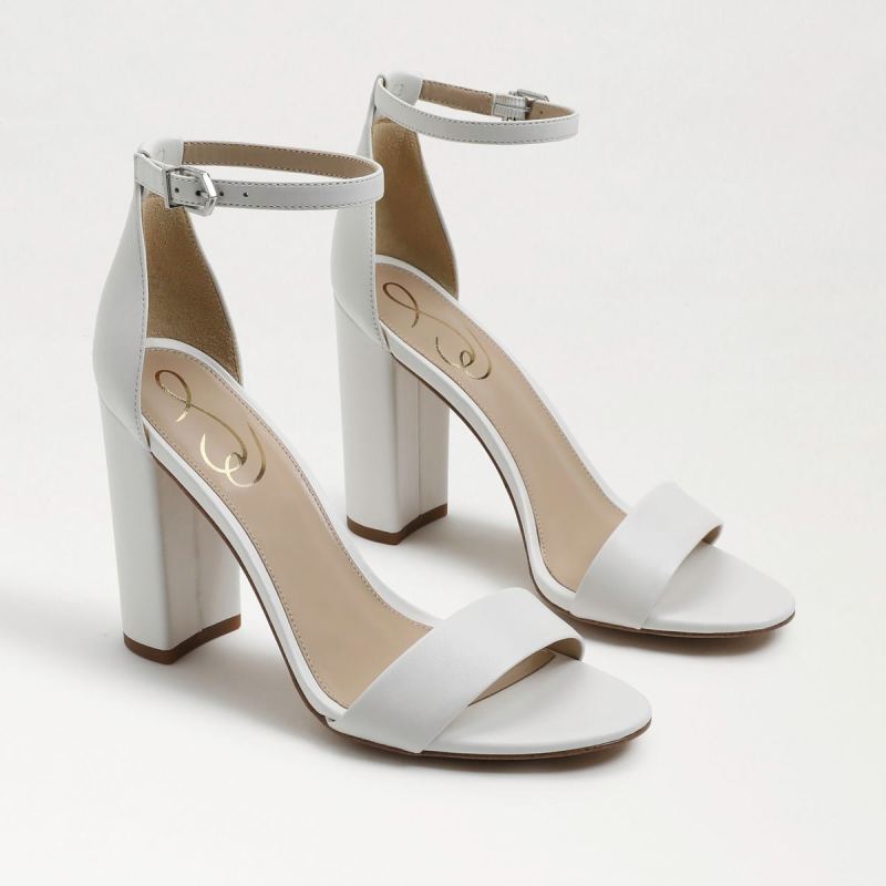 Sam Edelman Yaro Block Heel Sandal-White Leather