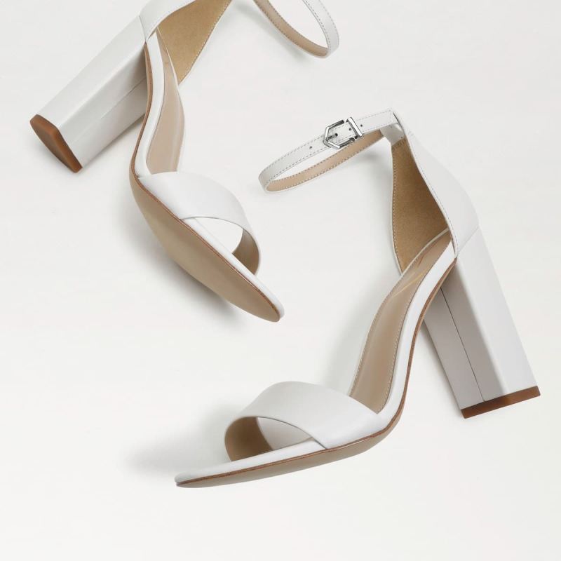 Sam Edelman Yaro Block Heel Sandal-White Leather