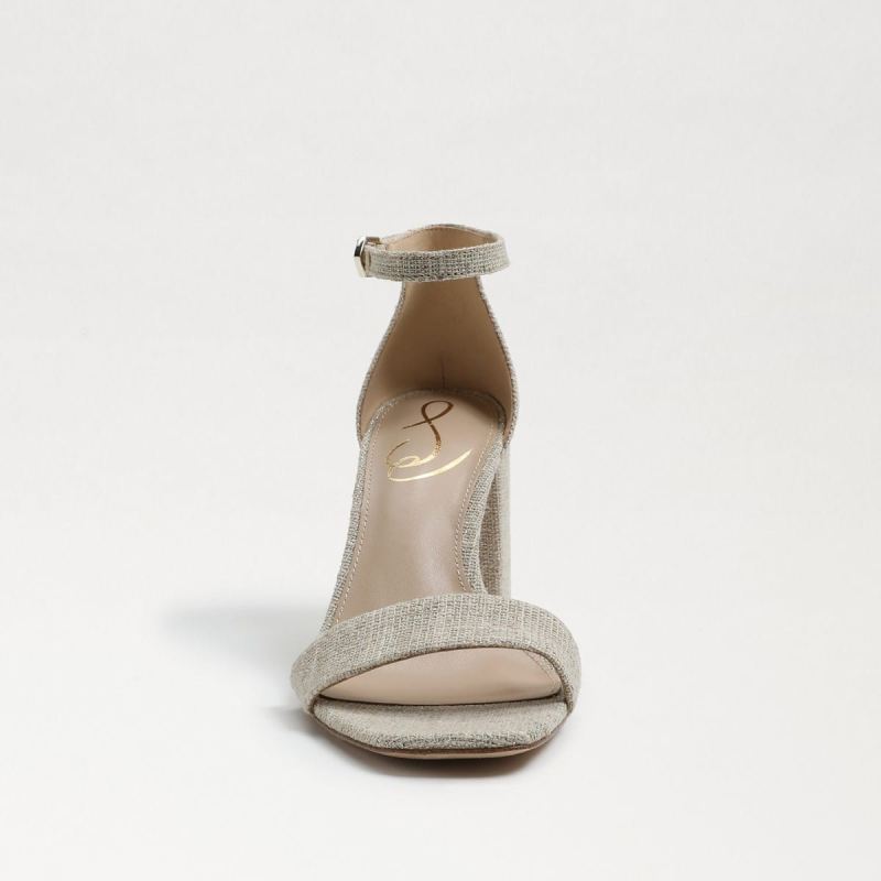 Sam Edelman Daniella Block Heel Sandal-Natural Glitter Linen