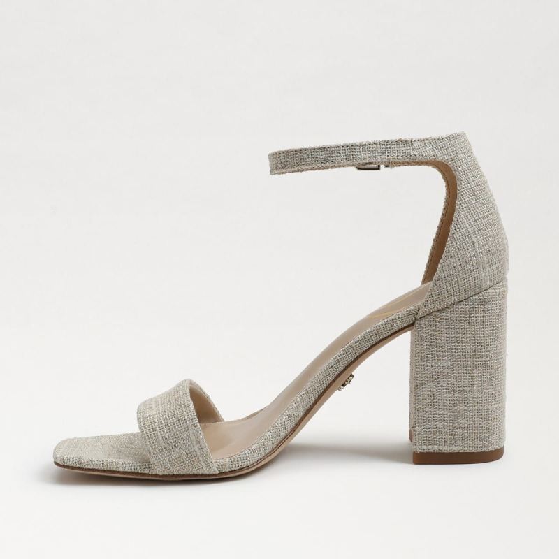 Sam Edelman Daniella Block Heel Sandal-Natural Glitter Linen