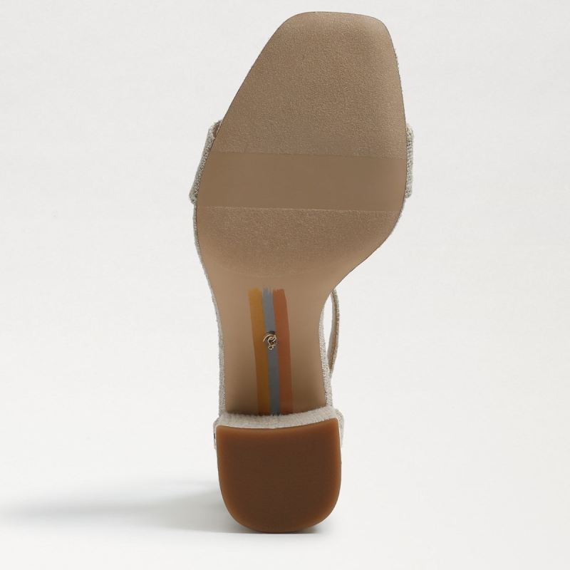 Sam Edelman Daniella Block Heel Sandal-Natural Glitter Linen