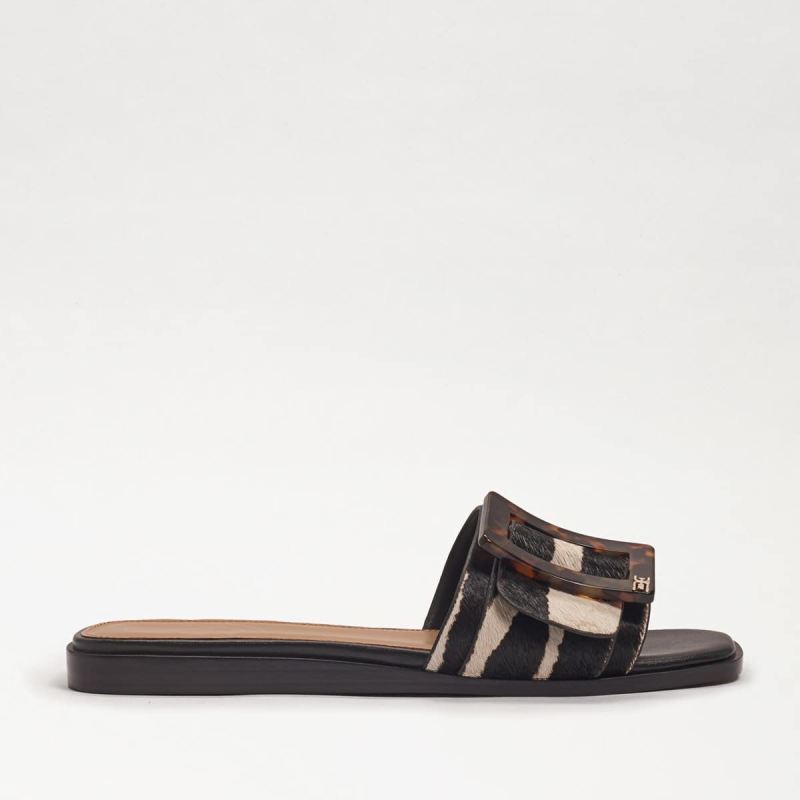 Sam Edelman Inez Slide Sandal-Ivory/Black Zebra Brahma
