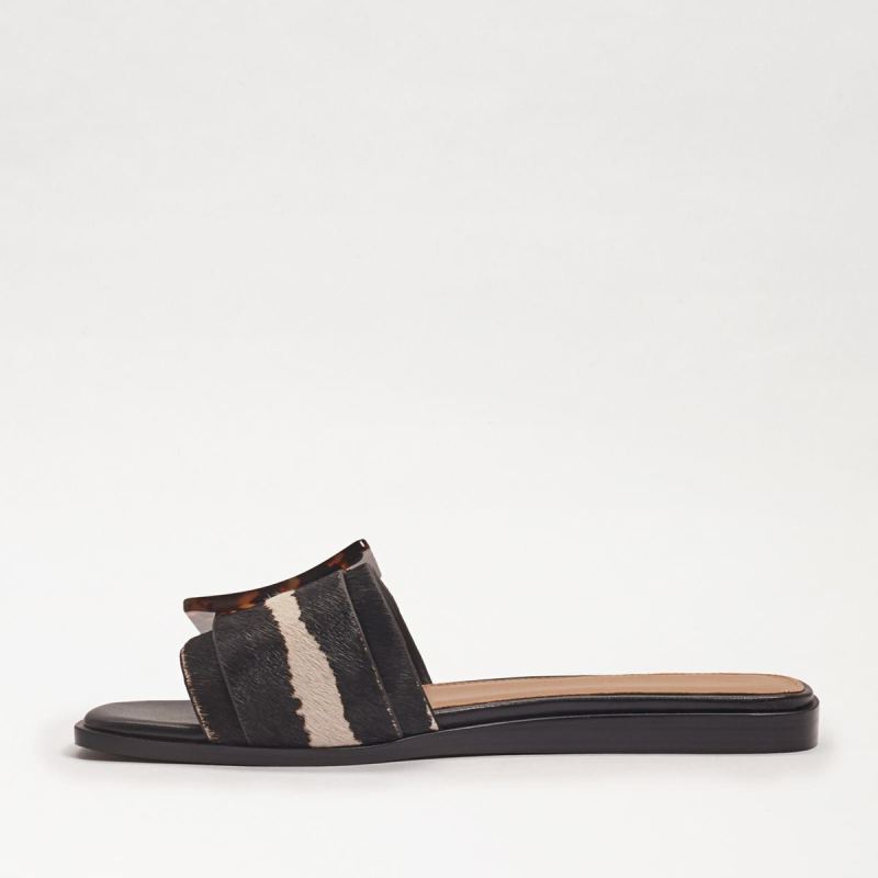 Sam Edelman Inez Slide Sandal-Ivory/Black Zebra Brahma