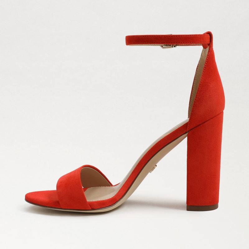 Sam Edelman Yaro Block Heel Sandal-Bright Poppy Suede
