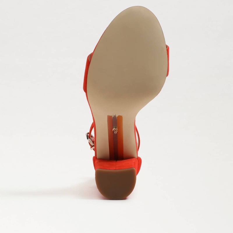 Sam Edelman Yaro Block Heel Sandal-Bright Poppy Suede