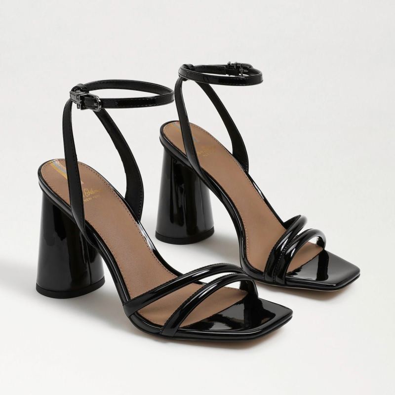 Sam Edelman Kia Block Heel Sandal-Black Patent