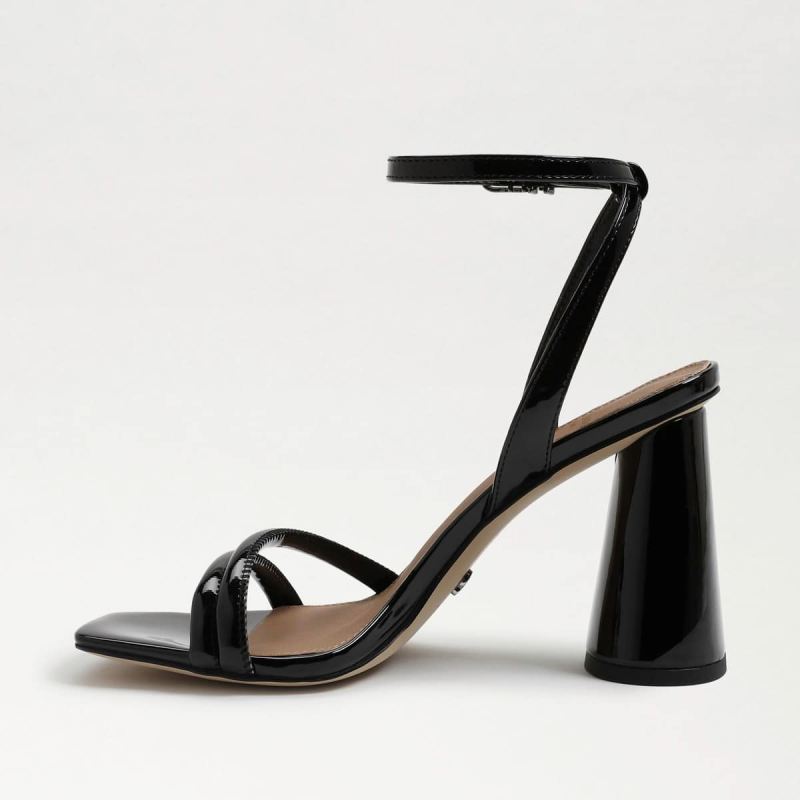 Sam Edelman Kia Block Heel Sandal-Black Patent