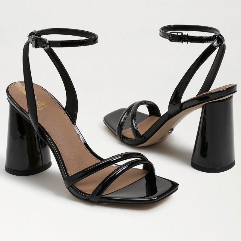 Sam Edelman Kia Block Heel Sandal-Black Patent