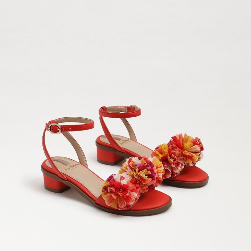 Sam Edelman Ilia Kids Sandal-Bright Poppy Leather
