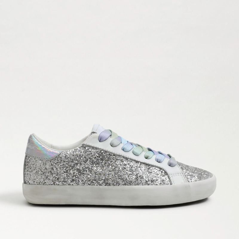 Sam Edelman Aubrie Kids Sneaker-Soft Silver Glitter