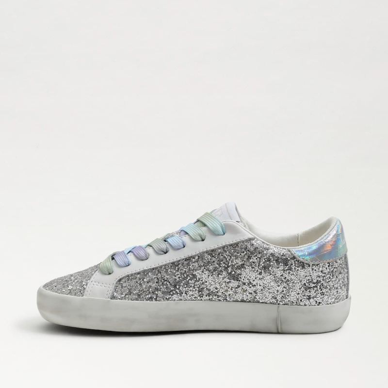 Sam Edelman Aubrie Kids Sneaker-Soft Silver Glitter