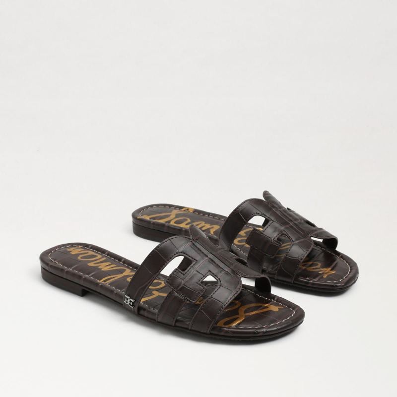 Sam Edelman Bay Slide Sandal-Dark Mahogany Croc - Click Image to Close