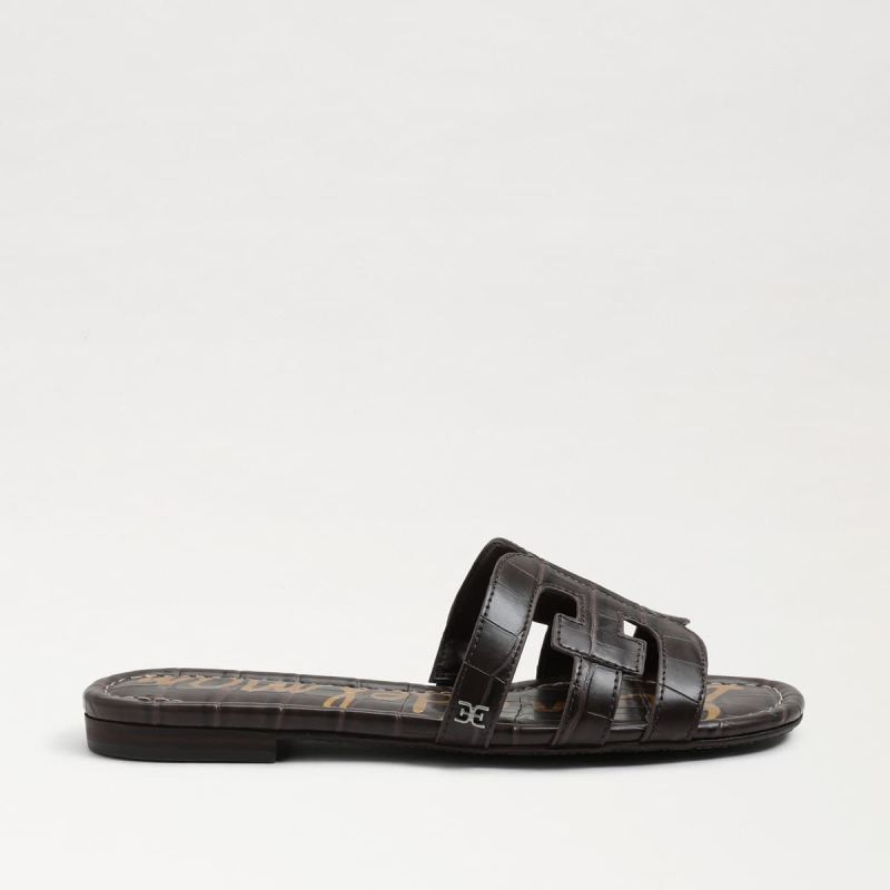 Sam Edelman Bay Slide Sandal-Dark Mahogany Croc