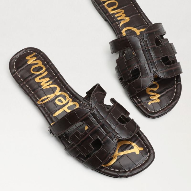 Sam Edelman Bay Slide Sandal-Dark Mahogany Croc