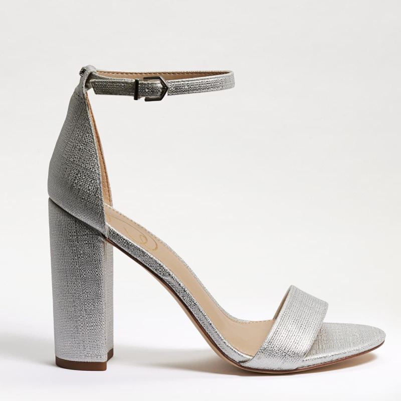 Sam Edelman Yaro Block Heel Sandal-Soft Silver Leather