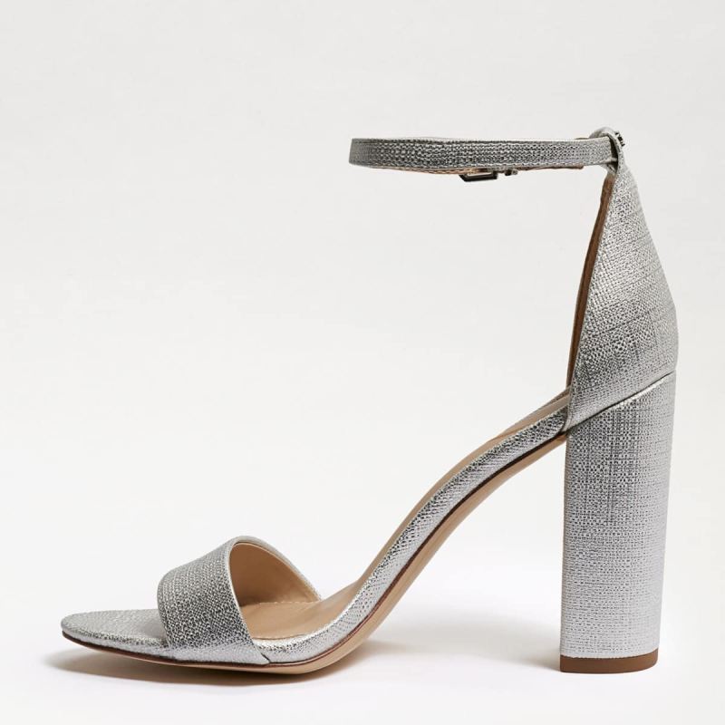 Sam Edelman Yaro Block Heel Sandal-Soft Silver Leather
