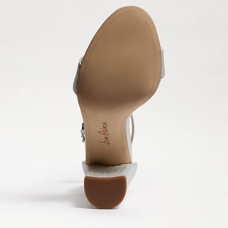 Sam Edelman Yaro Block Heel Sandal-Soft Silver Leather