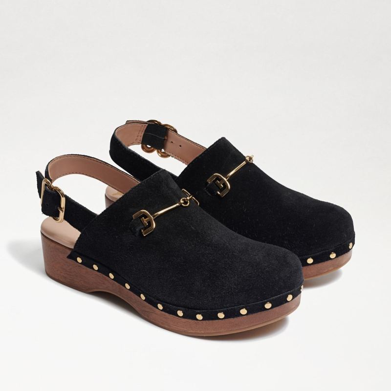 Sam Edelman Hilda Bit Sling Back Clog-Black Suede