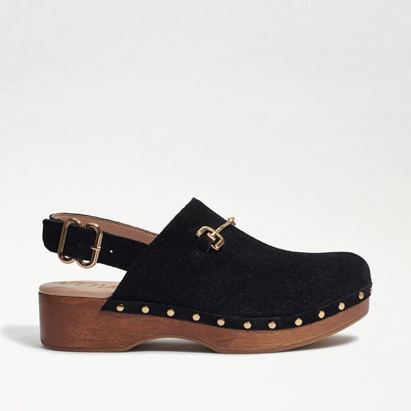 Sam Edelman Hilda Bit Sling Back Clog-Black Suede