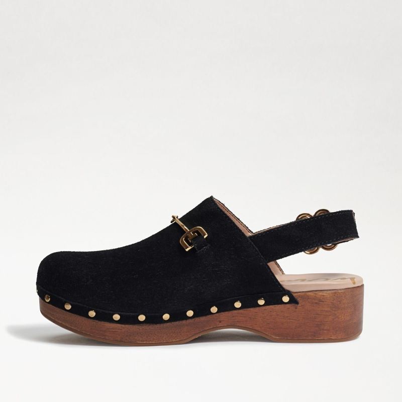 Sam Edelman Hilda Bit Sling Back Clog-Black Suede