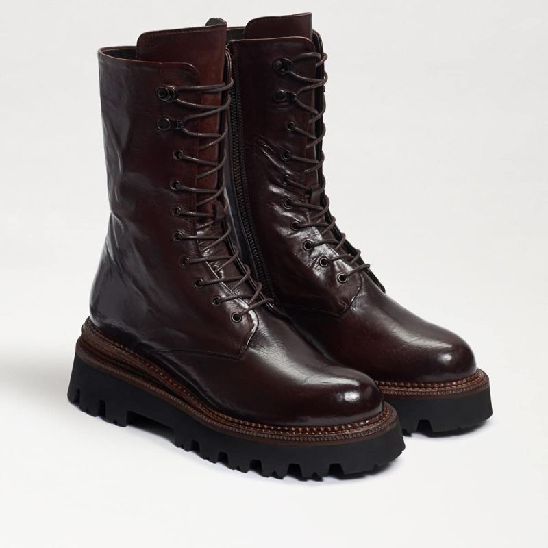 Sam Edelman Wyatt Combat Lug Platform Boot-Cayenne Brown Washed Sam Edelman Wyatt Combat Lug Platform Boot-Cayenne Brown Washed