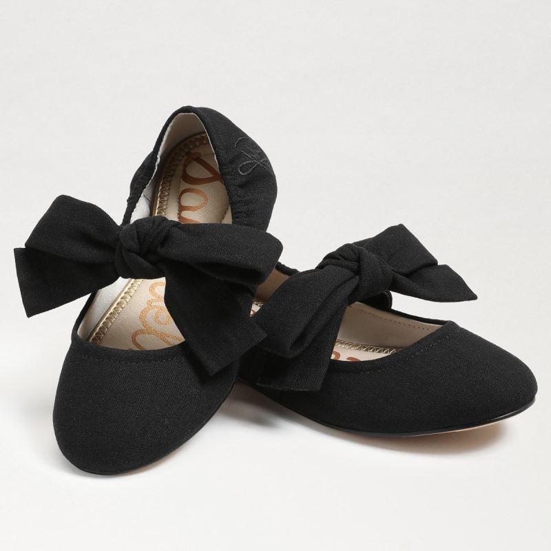 Sam Edelman Felicity Kids Ballet Flat-Black Linen