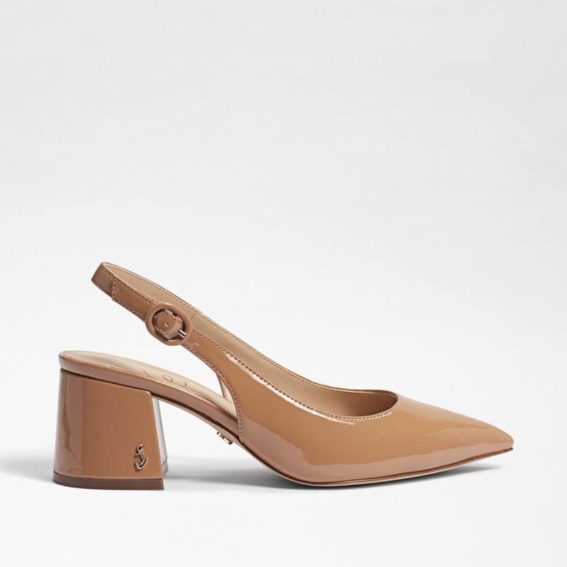 Sam Edelman Petra Pointed Toe Slingback-Rosa Nude Patent