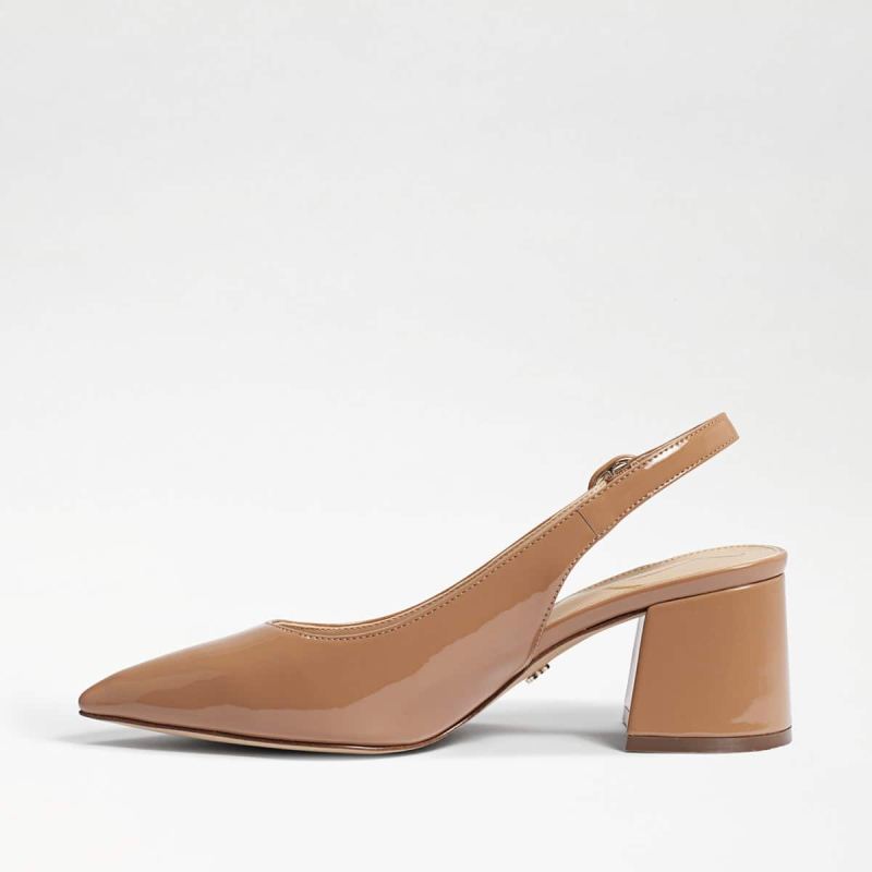 Sam Edelman Petra Pointed Toe Slingback-Rosa Nude Patent