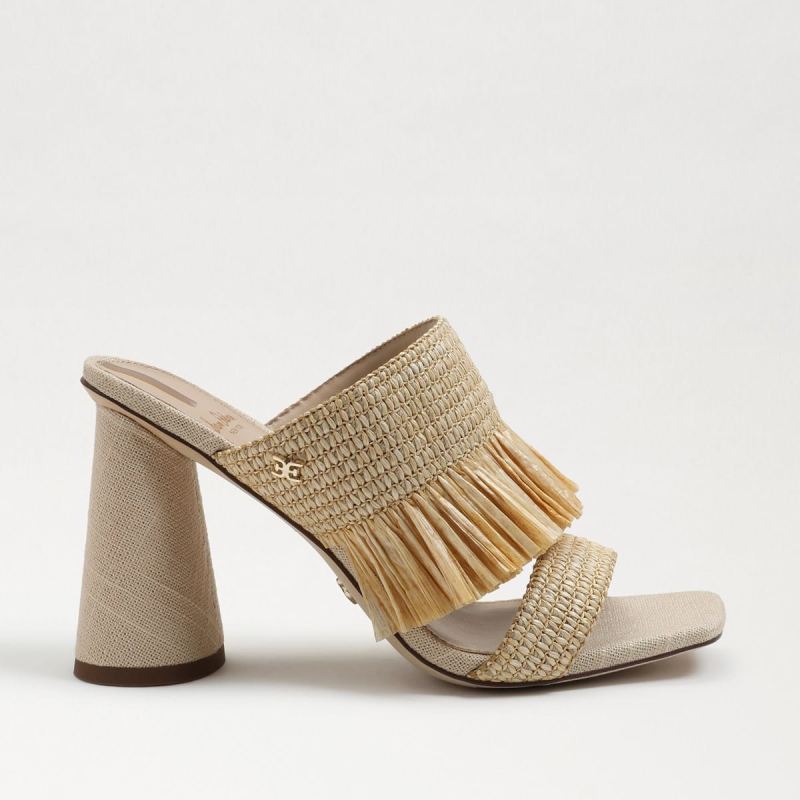 Sam Edelman Kamryn Block Heel Mule-Natural Raffia