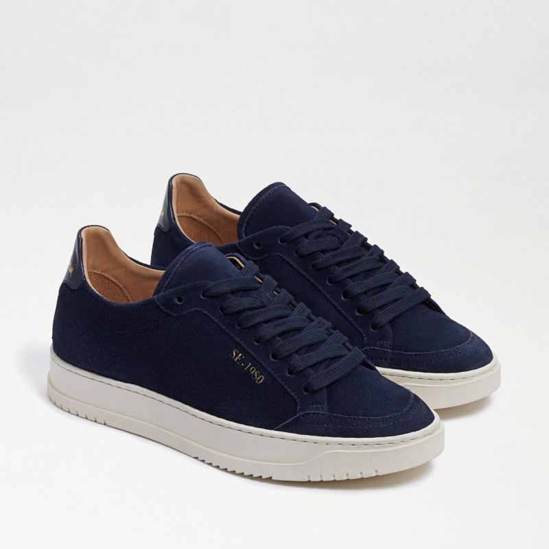 Sam Edelman Ellis Lace Up Sneaker-Indigo Navy Suede - Click Image to Close