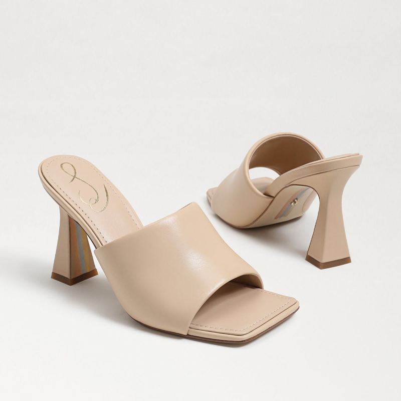 Sam Edelman Carmen Mule Heel Sandal-Almond Leather