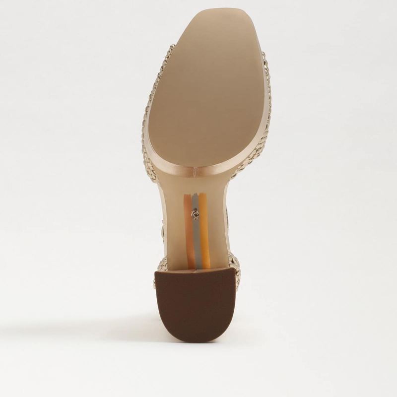 Sam Edelman Nattie Platform Heel Sandal-Gold Leaf Leather