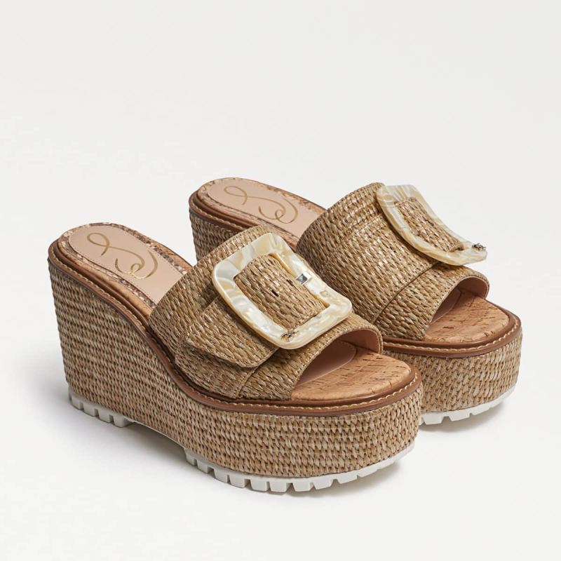 Sam Edelman Livi Espadrille Wedge Sandal-Dark Natural - Click Image to Close