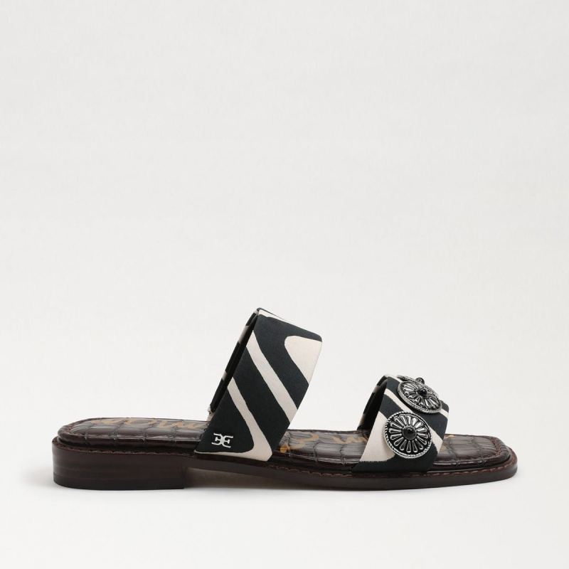 Sam Edelman Hera Slide Sandal-Black/Natural Zebra