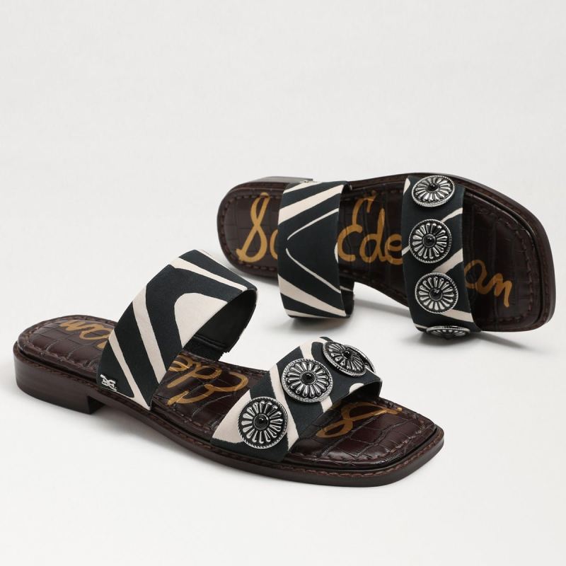 Sam Edelman Hera Slide Sandal-Black/Natural Zebra
