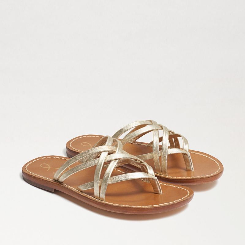 Sam Edelman Marinea Strappy Slide Sandal-Molten Gold Leather Sam Edelman Marinea Strappy Slide Sandal-Molten Gold Leather