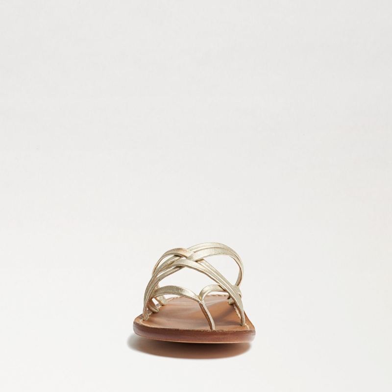 Sam Edelman Marinea Strappy Slide Sandal-Molten Gold Leather